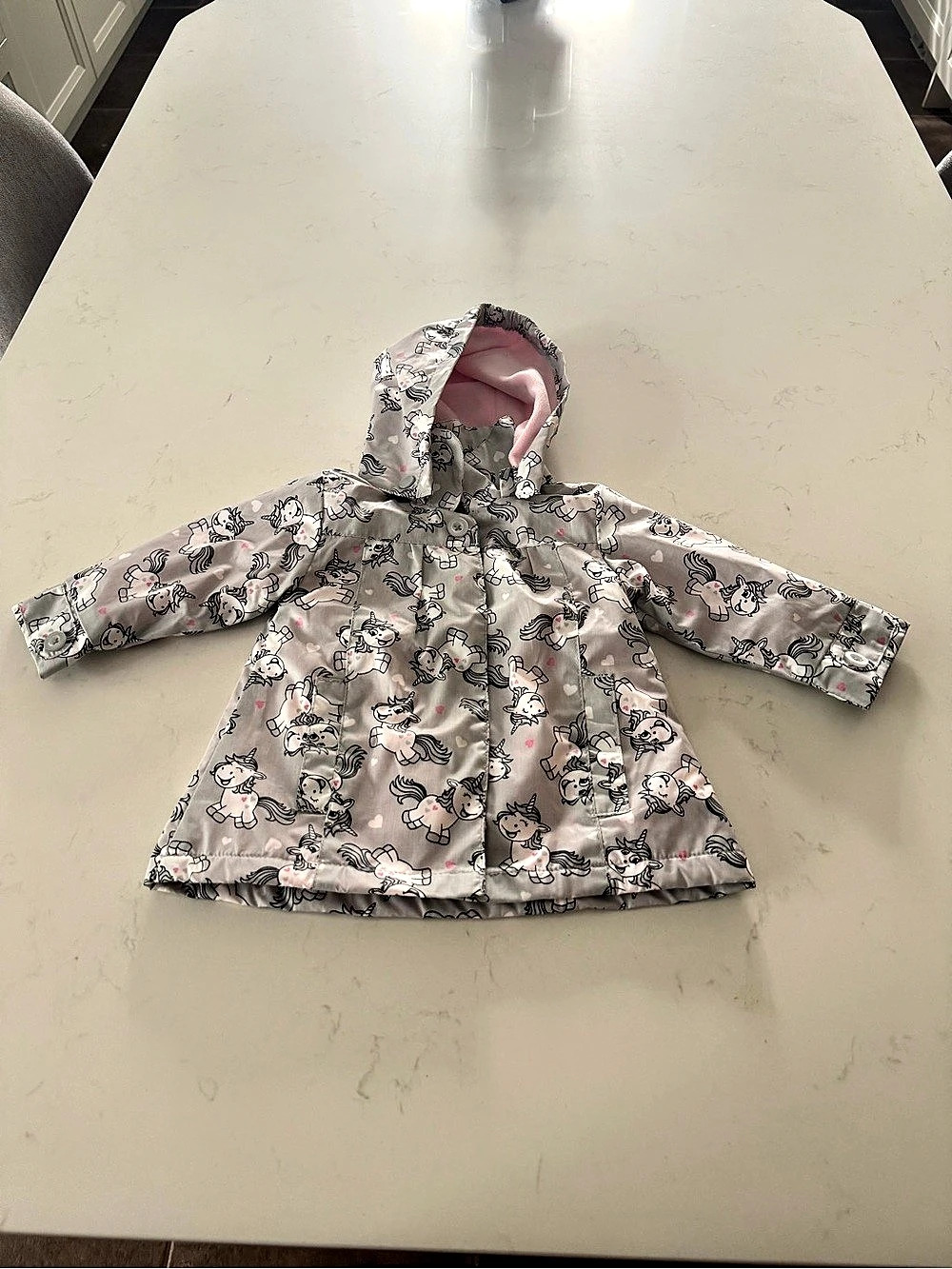 Smile 88 Kids Unicorn Print Rain Jacket